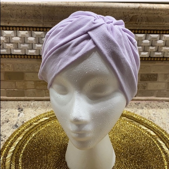 Accessories - Purple Turban Hijab Hair bonnet Chemo cap Cancer